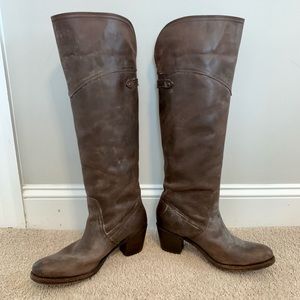 Frye Jane Tall Boots - Distressed Brown